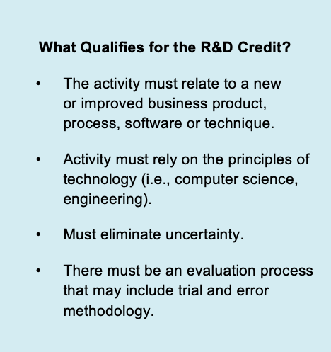 What Qualifies for the R&D Credit?