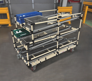 Creform towable flow rack with heavy-duty hitch Creform towable flow rack with heavy-duty hitch